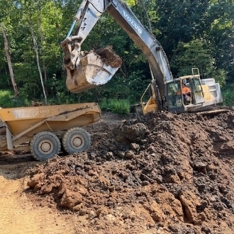 Excavator digging